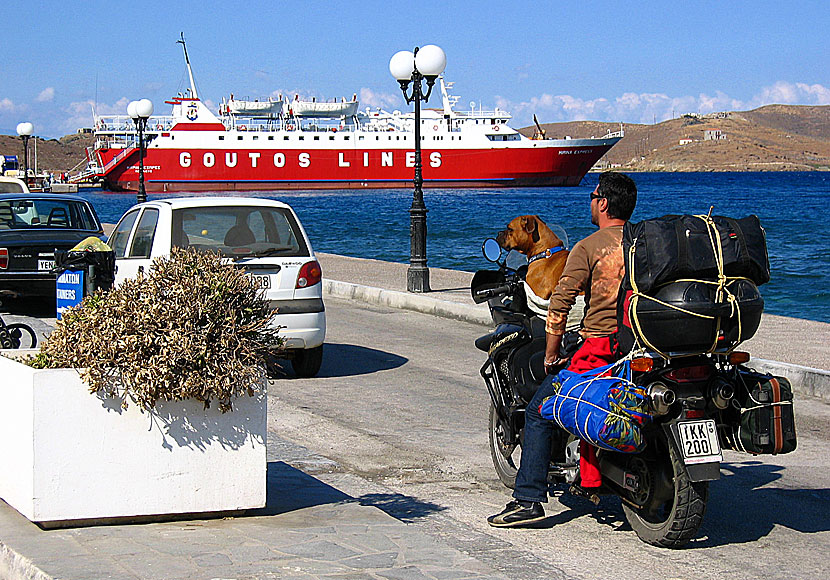 The Boxer with Simon and Garfunkel in the port of Korrisia on Kea in Greece.