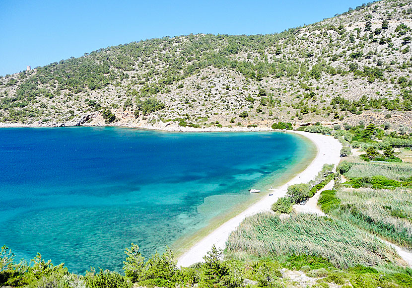 Rent a car on Chios and drive to the beautiful Elinta beach.