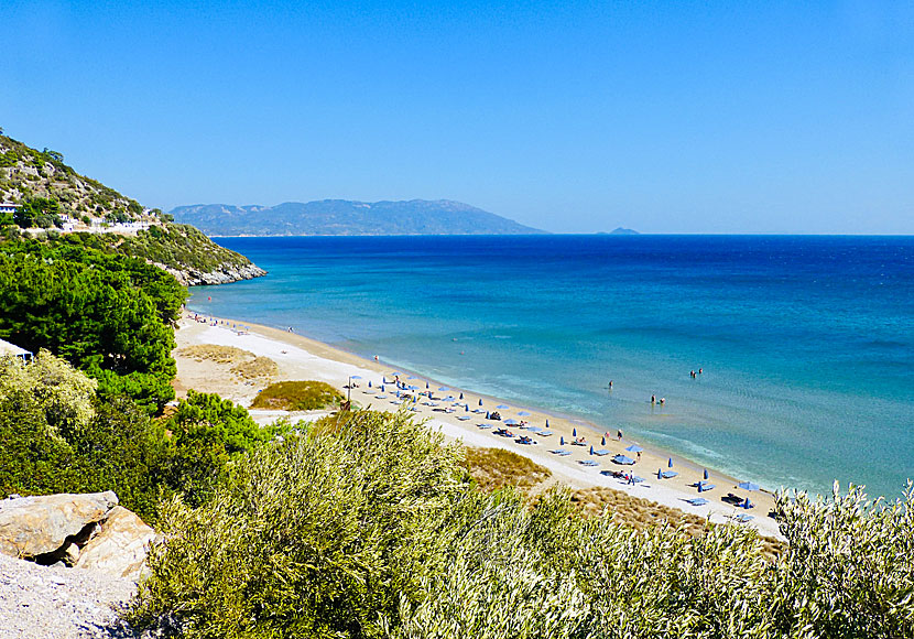 The sandy beach Psili Amos 2 which is located near Votsalakia on Samos.