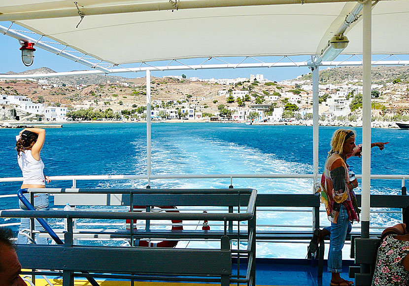 The ferry between Milos and Kimolos in the Cyclades.