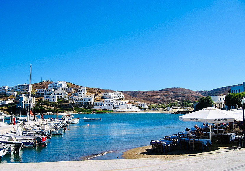 Loutra with its hot springs is located north of Chora on Kythnos in Greece.