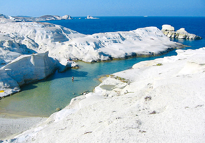 Sarakiniko on Milos is one of Greece's and the Cyclades' coolest beaches and rock baths.