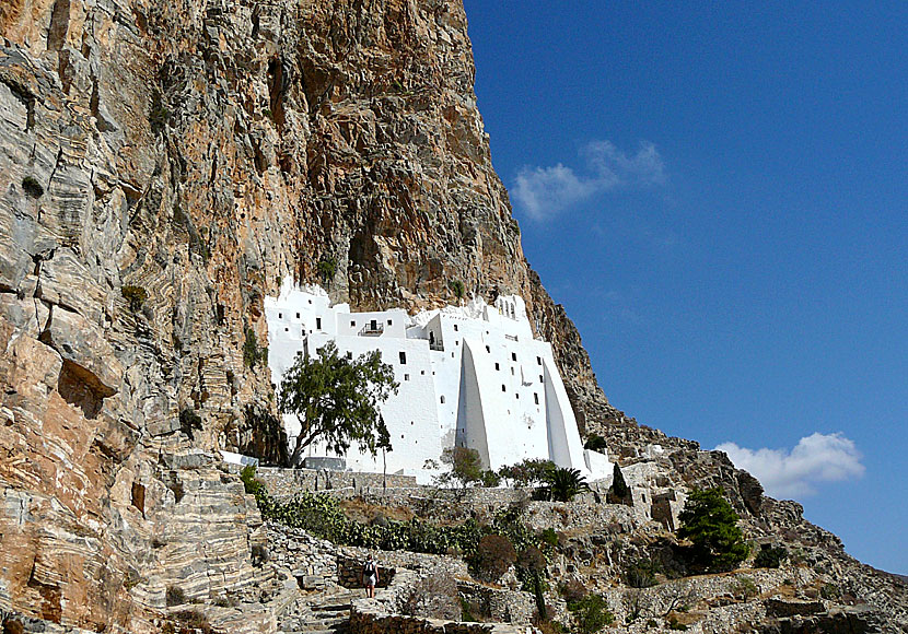 The monastery of Panagia Hozoviotissa in Agia Anna on Amorgos is one of Greece's five most interesting sights.