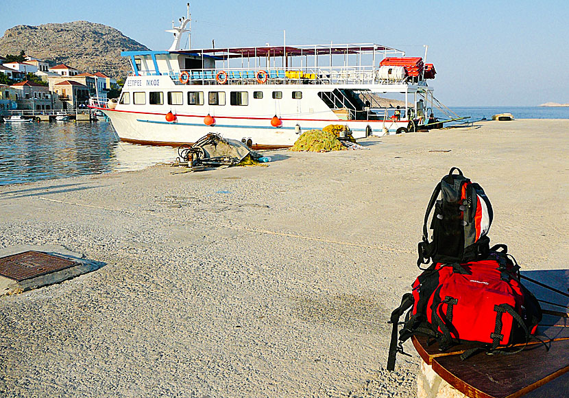 The port of Emborio on Chalki in the Dodecanese.