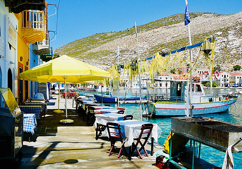 Tavernas and restaurants in Megisti on Kastellorizo.