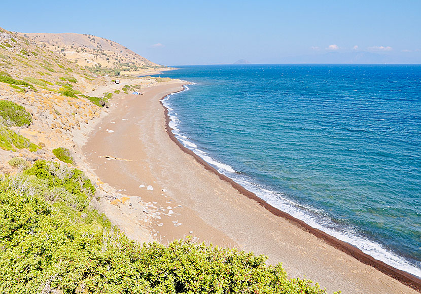 The best beaches on Nisyros. Lies (Lyes) beach. 