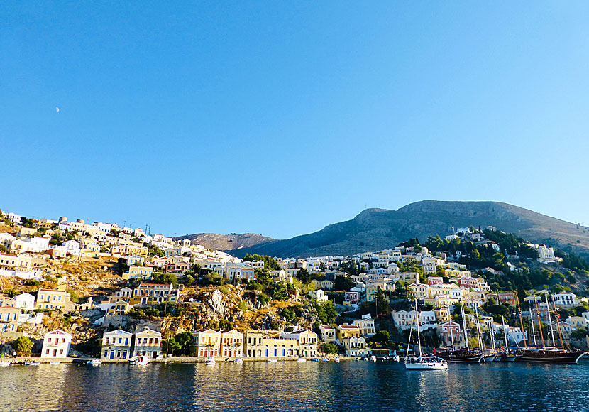 Chorio is located above Gialos in Symi.