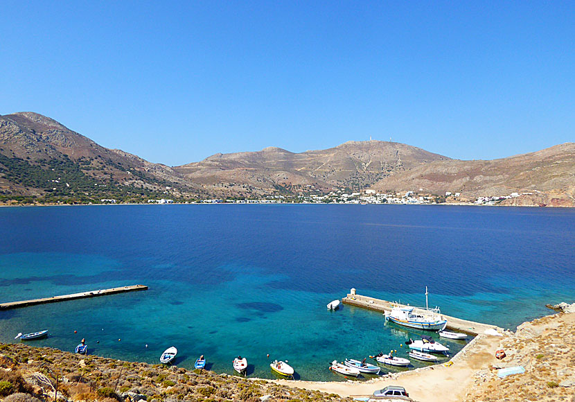 View of Livadia in Tilos from the small port of Agios Stefanos.