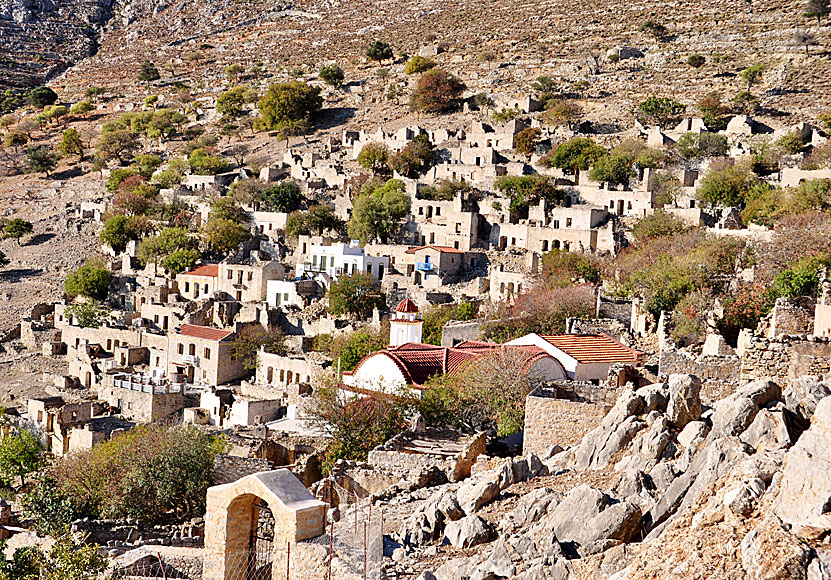 The uninhabited village of Mikro Chorio on Tilos in Greece.
