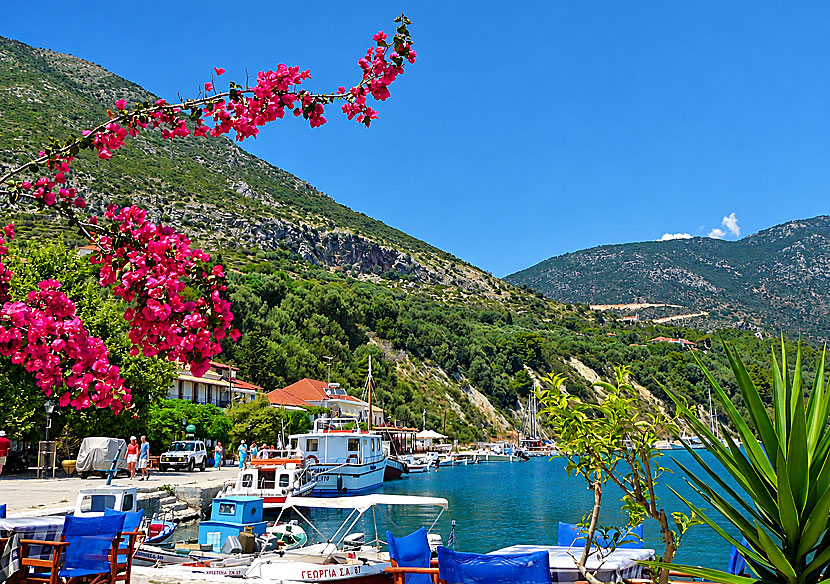 The harbor on Kalamos in Greece.