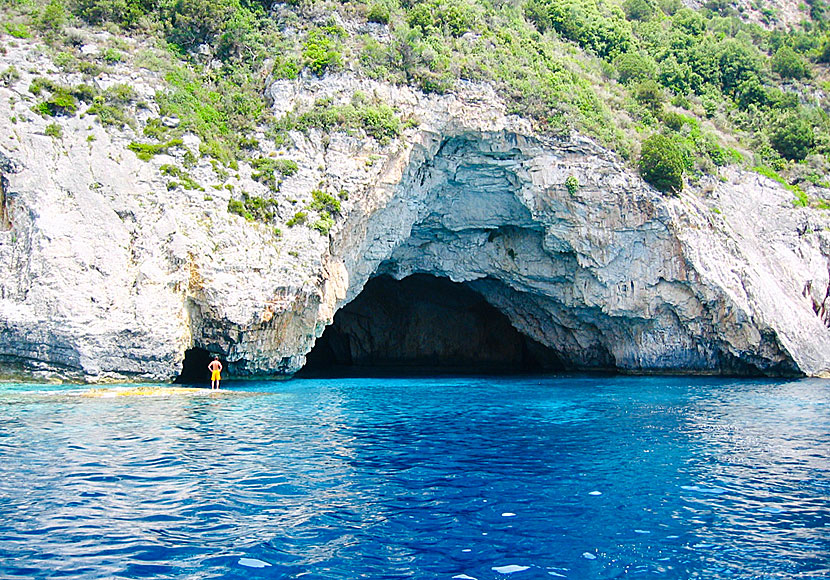Blue Cave on Paxi (Paxos) in Greece.