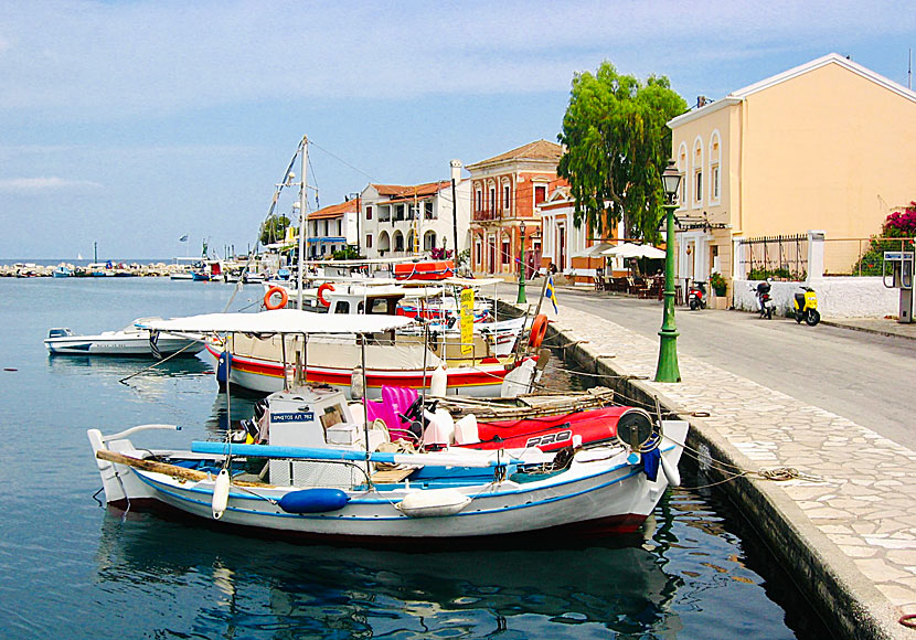 The harbor promenade of Gaios on Paxi in the Ionian archipelago.
