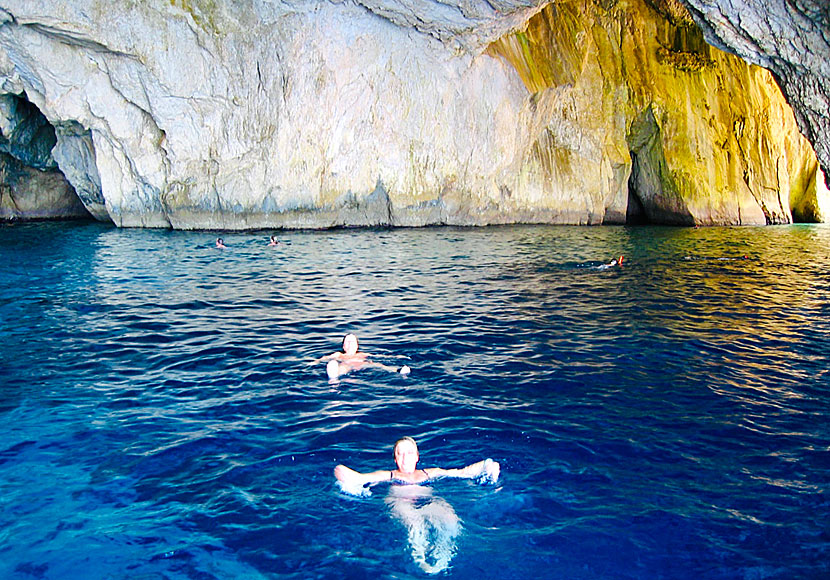 Bathe and swim in the Blue Cave on Paxos in the Ionian archipelago.