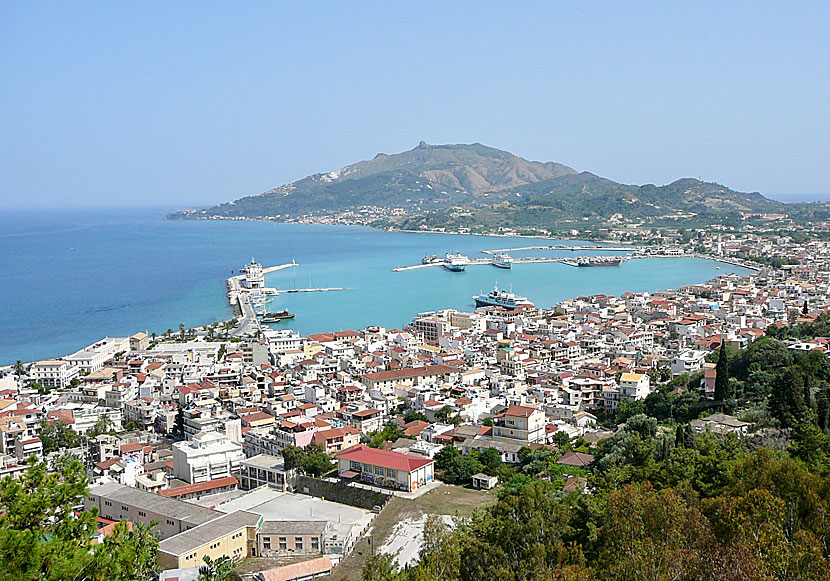 Zakynthos Town as seen from Bochali. 