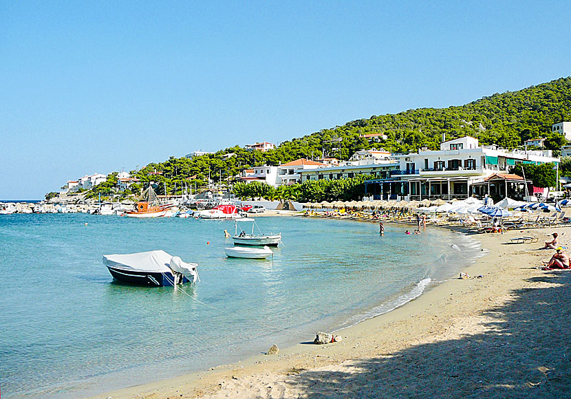 The beach in Skala on Agistri in the Saronic archipelago.