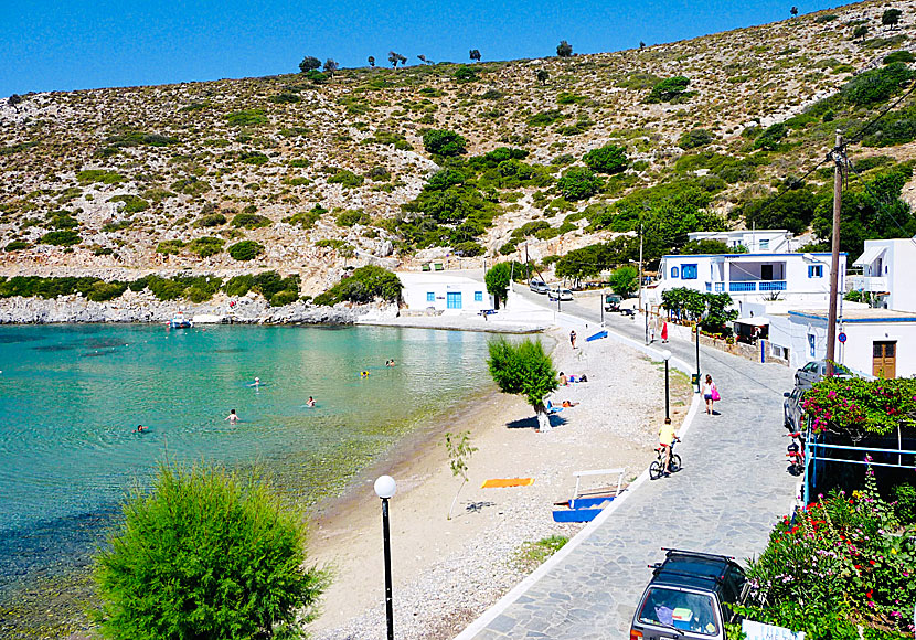 The beach in the port is the best beach on Agathonissi and the only beach with a taverna.