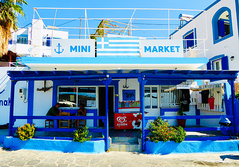 Supermarket and Minimarket at Agathonissi in Greece.