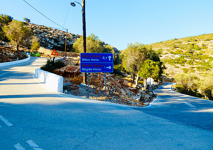 Driving a car and bike on Agathonissi in the Dodecanese.