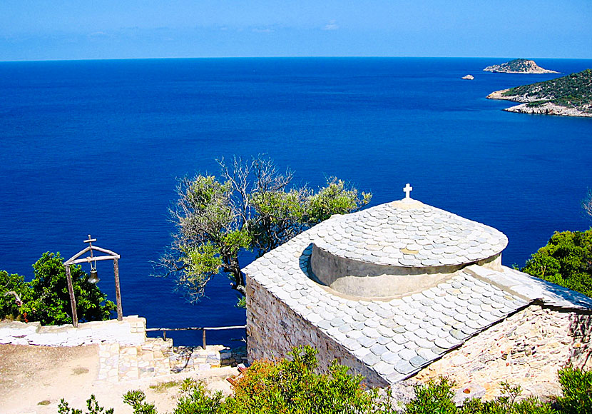 Don't miss the church of Agioi Anargiri when hiking on the island of Alonissos in Greece.