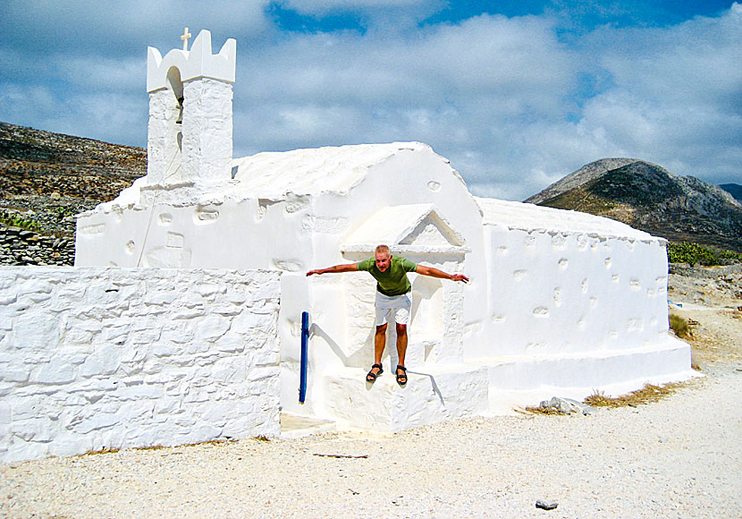 Agios Nikolaos church in the uninhabited village of Asfontilitis on Amorgos.