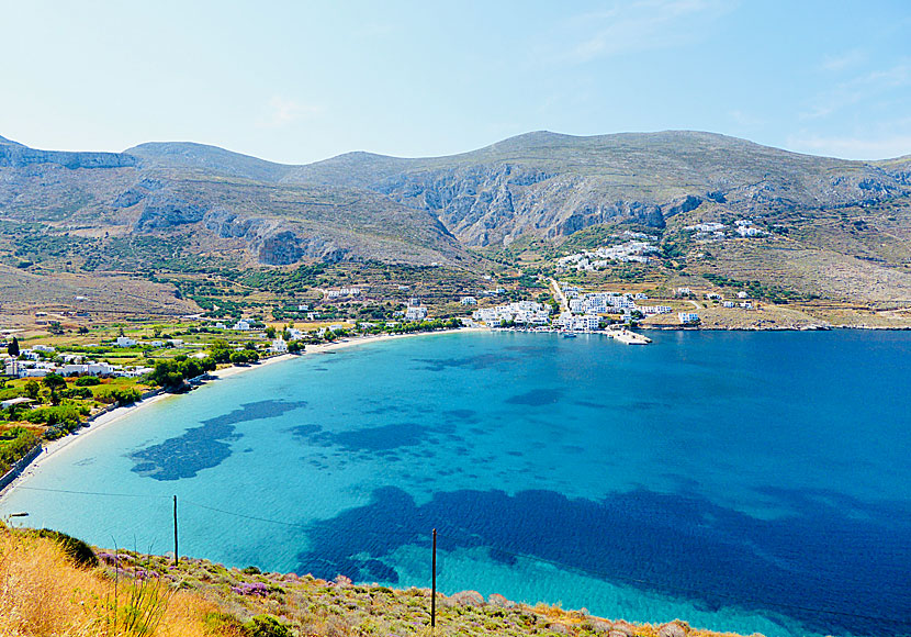 Don't miss the beach in Aegiali when you visit northern Amorgos in the Cyclades.