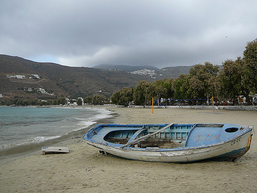 Aegiali on Amorgos in low season in autumn and winter.
