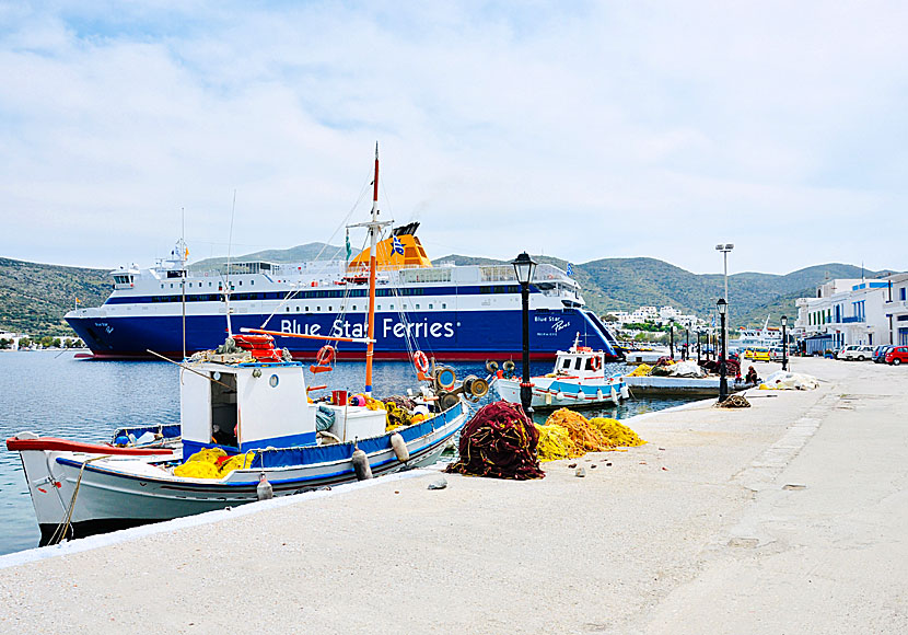 Blue Star Ferries in the port of Katapola in Amorgos.