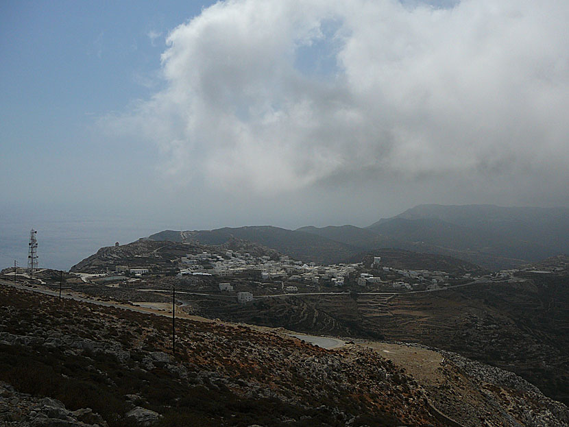 Fog over Chora in Amorgos.