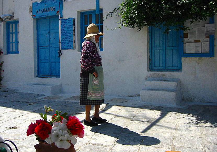 The square in Langada on Amorgos in the year in 2003.