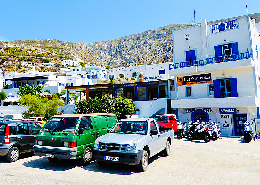 Rent bikes and cars in Chora, Aegiali and Katapola on Amorgos in the Cyclades.