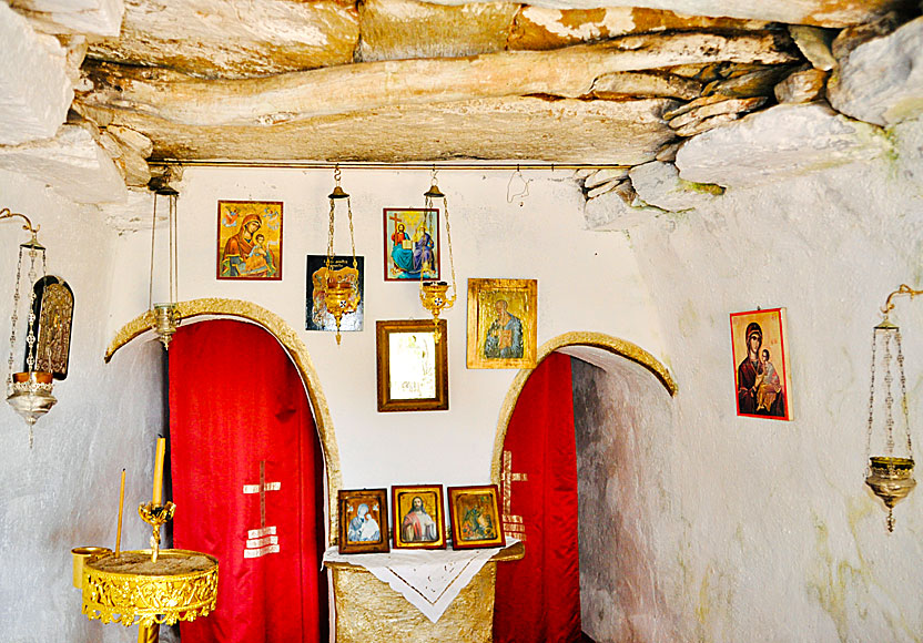 Holy icons in Agios Petros church on Andros.