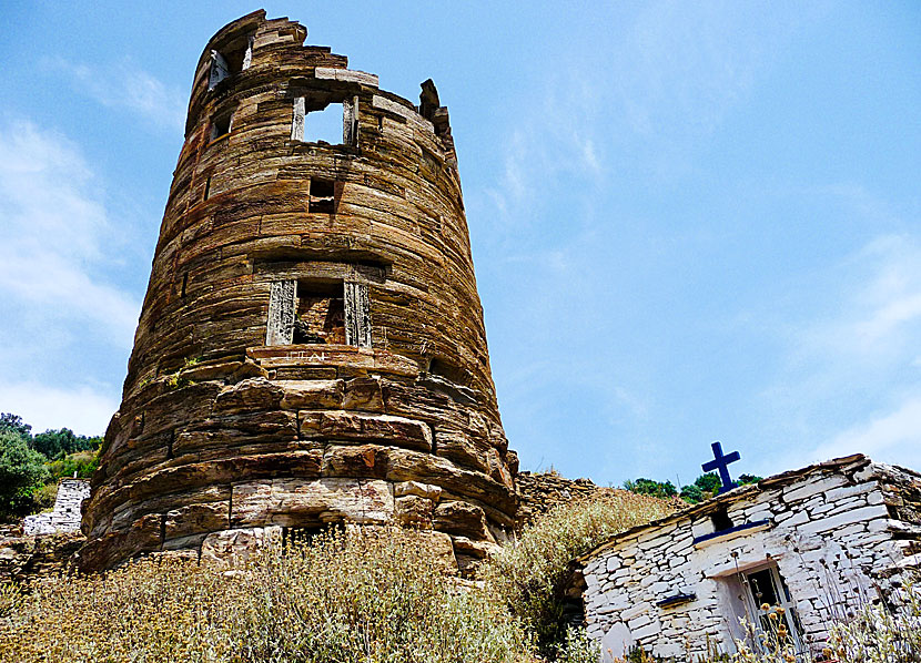 Agios Petros tower and Agios Petros church. 