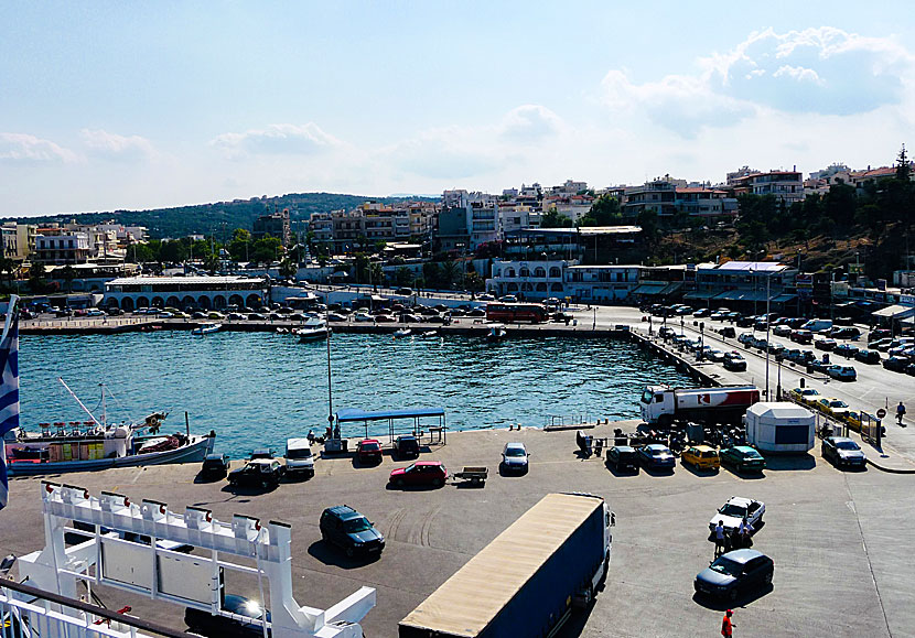 The port of Rafina from where the boats to Andros depart.