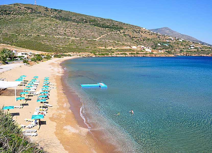 The best beaches on Andros. Kypri beach. 