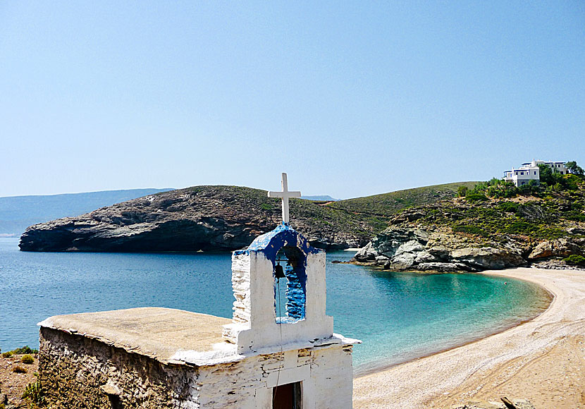 Panagia church on Vitali beach in Andros.