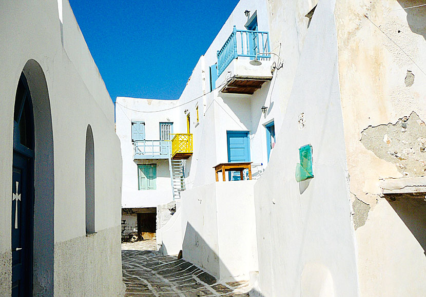 The architecture in Kastro is typical Cycladic.