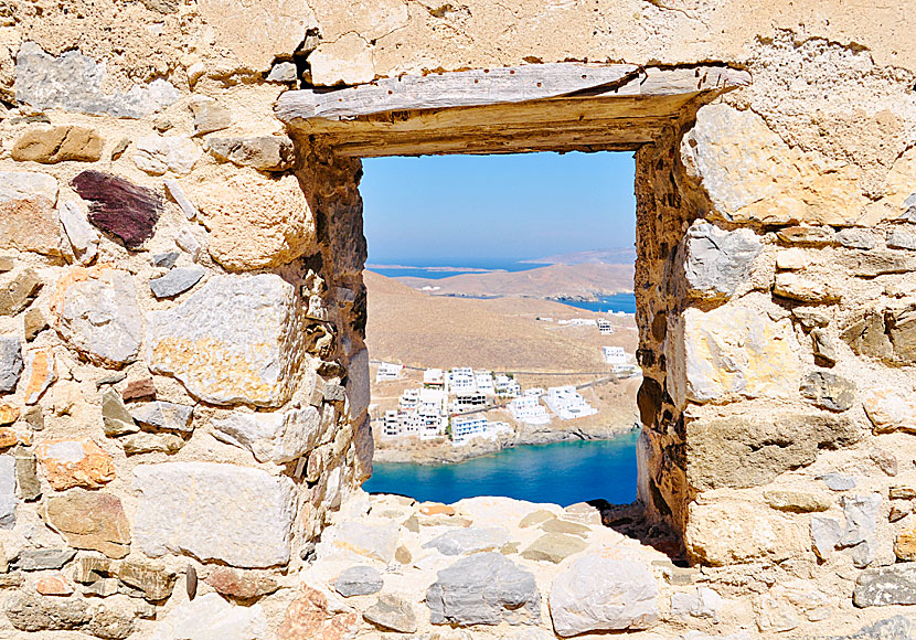 Kastro is surrounded by thick stone walls. The most beautiful castle in the Dodecanese.