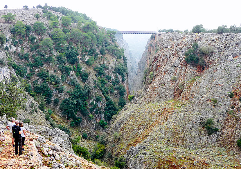 The Aradena Bridge was built in 1986 by a family from the tiny village of Agios Ioannis on the other side of the bridge.