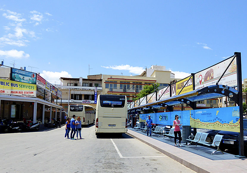 From the bus station in Chania there are buses to all of Crete.