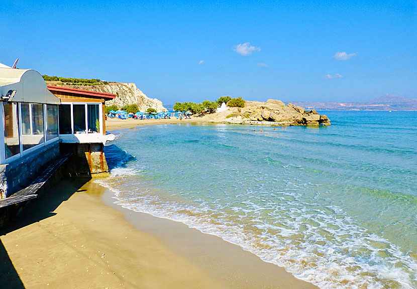 Beachfront taverna in Almyrida in Crete.