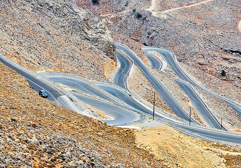 The winding road between Chora Sfakion and the Aradena Bridge.