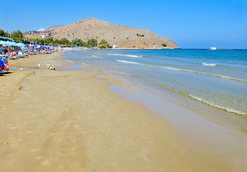 The shallow and child-friendly beach in Georgioupolis.  Crete.