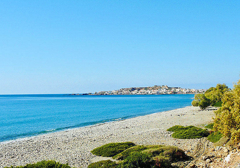 The pebble beach seen from the road to Gialiskari beach near Paleochora.