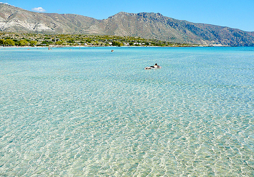 The pink sandy Elafonissi beach on Crete in Greece.