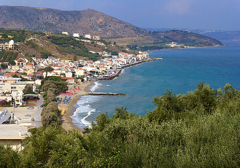 View of Kalives from the road to Almyrida in Crete.