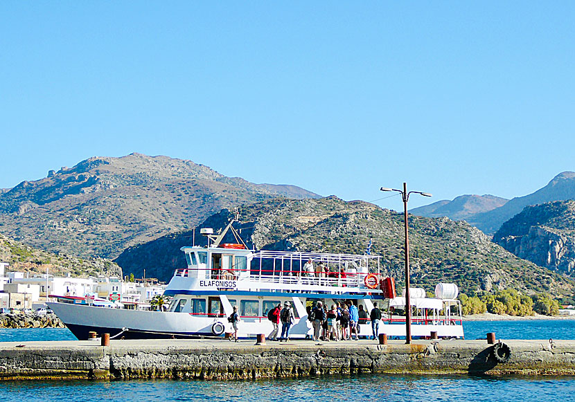 The beach boat that goes to the beach paradise of Elafonissi from Paleochora.