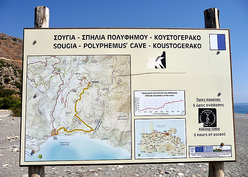 Polyphemus cave is located between Sougia and Koustogerako in southwest Crete.