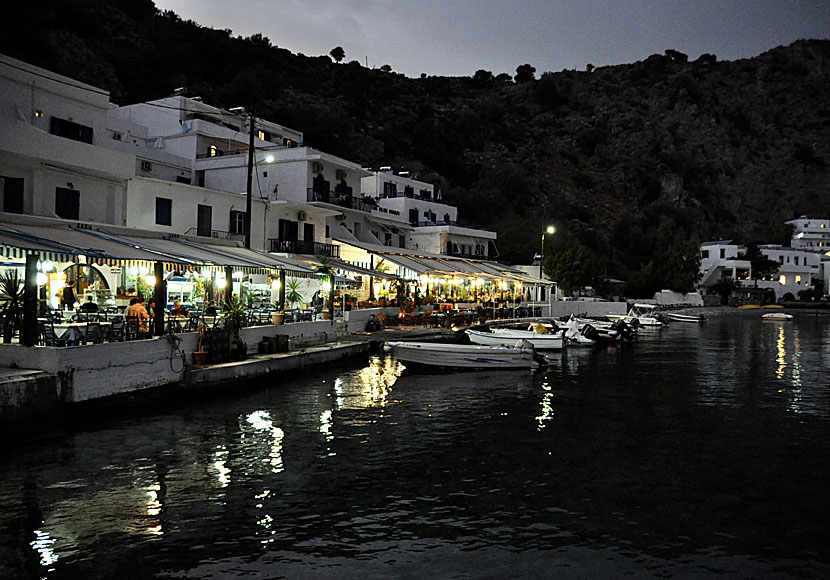 Good restaurants, tavernas and bars in Loutro in Crete.