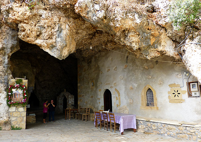 The cave church of Saint John the Hermit in the village of Marathokefala in western Crete.