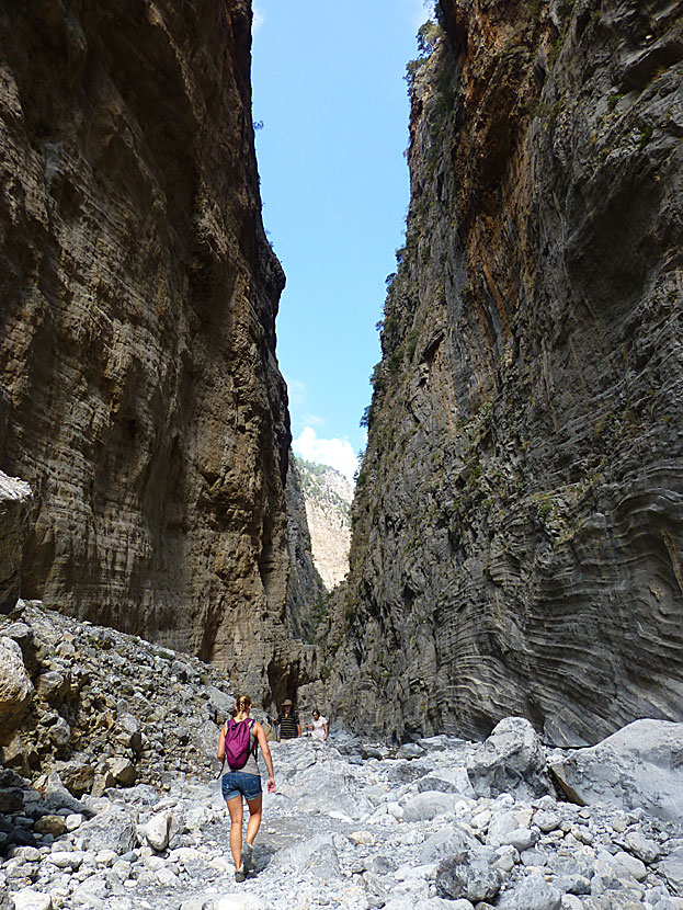 Walking through the Samaria Gorge in Crete..